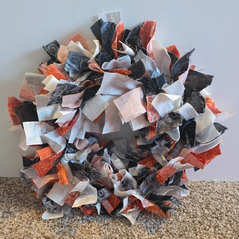 Fall Halloween Wreath - Colorful Fabric Wreath